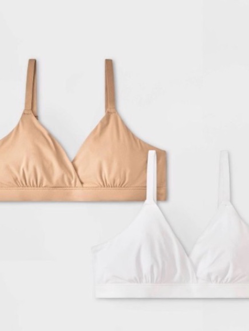 art class Triangle Bralette Duo - Nude and White